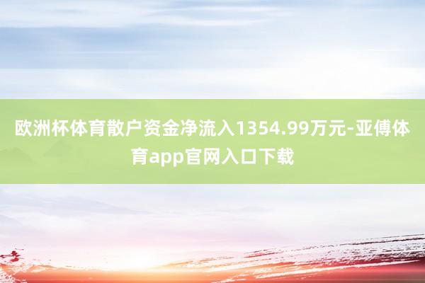 欧洲杯体育散户资金净流入1354.99万元-亚傅体育app官网入口下载