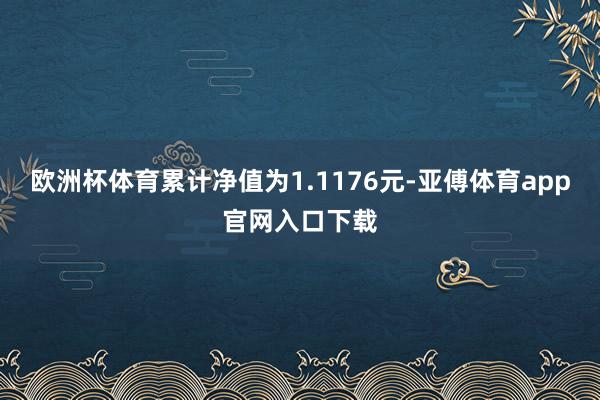 欧洲杯体育累计净值为1.1176元-亚傅体育app官网入口下载
