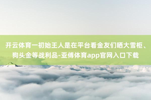开云体育一初始王人是在平台看金友们晒大雪柜、狗头金等战利品-亚傅体育app官网入口下载