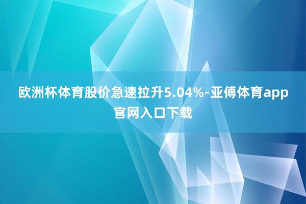 欧洲杯体育股价急速拉升5.04%-亚傅体育app官网入口下载