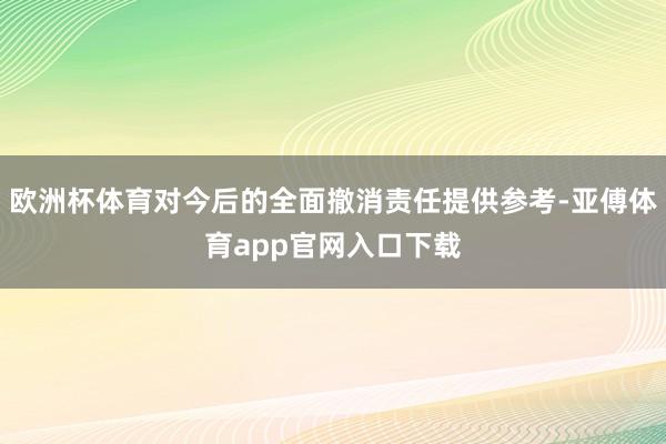 欧洲杯体育对今后的全面撤消责任提供参考-亚傅体育app官网入口下载