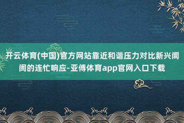 开云体育(中国)官方网站靠近和谐压力对比新兴阛阓的连忙响应-亚傅体育app官网入口下载
